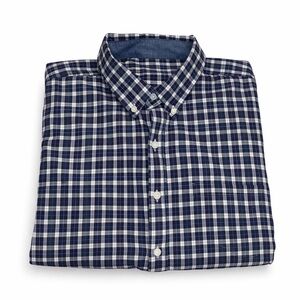 J.Crew Men’s Blue Plaid Button-Down Shirt XLT Tall 2-Ply Cotton